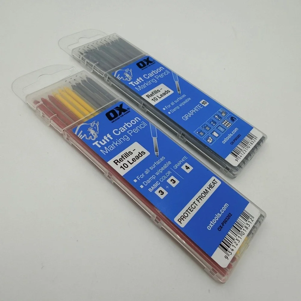 OX Tuff Carbon Marking Pencil Refills 10-Pack Multicolor New lot of 2